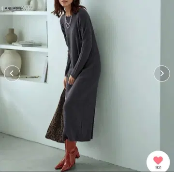 스타일 델리 에어리 세밀 리브 니트 원피스 B 그레이01