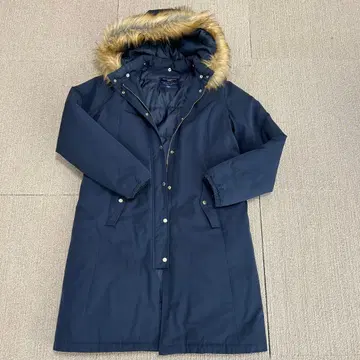 BACK NUMBER 라이트온 후드 부착 다운 자켓 네이비