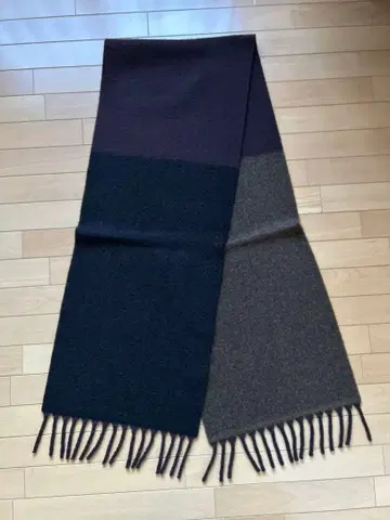 울 혼방 머플러 다크 그린 그레이 퍼플