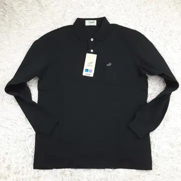 택 포함 새상품 CROCODILE 크로커다일 긴팔 피케 셔츠 블랙