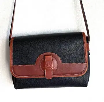 쿠레쥬 가죽 숄더백 블랙/브라운