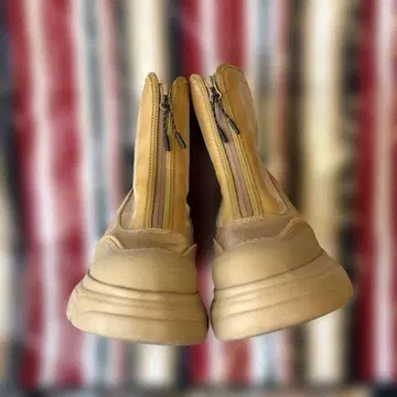 지나시스 숏부츠 통굽 부츠 카멜 L