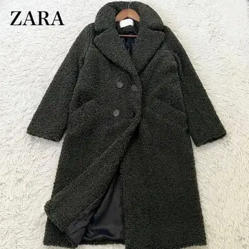 새상품급 자라 체스터 코트 테디베어 보아 맥시 길이 그린 S