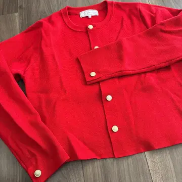 레드 긴팔 가디건 사이즈 38