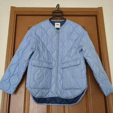 ZARA 라이트 블루 퀼팅 자켓