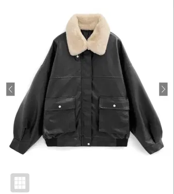 GRL 퍼 티펫 부착 가죽 블루종[fo1988]