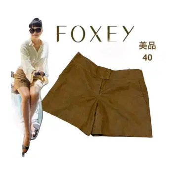 새상품급 폭시 스웨이드 느낌 숏팬츠 차콜 브라운 40