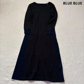 블루블루 SEILIN & Co. 맨투맨 원피스 바이컬러 긴팔 인디고 S