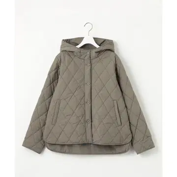 anysis 워셔블 퀼팅 후디 블루종 카키