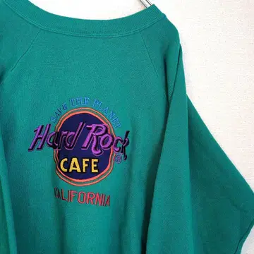 하드 록 카페 맨투맨 자수 로고 기업 미국 빈티지 구제 의류