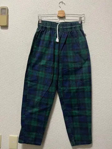 쿡맨 이지 셰프 팬츠/M 그린 타탄 체크 cookman