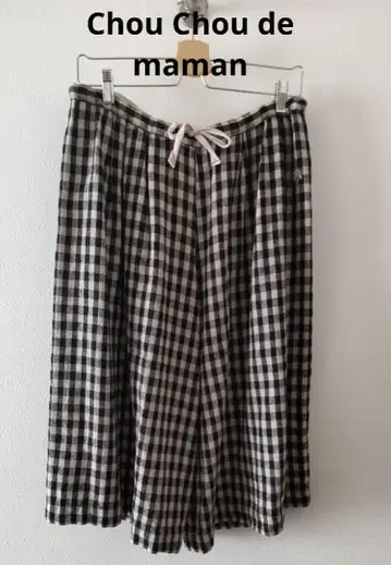 Chou Chou de maman 가우초 팬츠 블랙 체크
