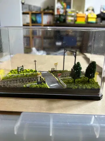 소형 디오라마 건널목 포함 풍경 커버 포함 1