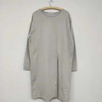 [KBF] 인기 그레이 긴팔 무릎 기장 슬릿 있음 원피스