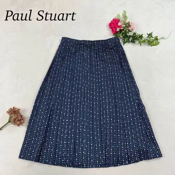 J925 미사용 새상품 M 폴 스튜어트 올 패턴 미디 스커트 여성용