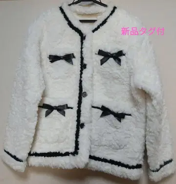 frunco 리본 포함 걸리시 퍼 자켓 F 사이즈