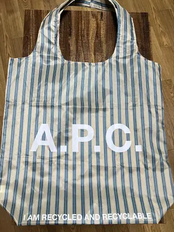 [ 미사용 ] A.P.C. 에코백 쇼핑백 스트라이프 블루