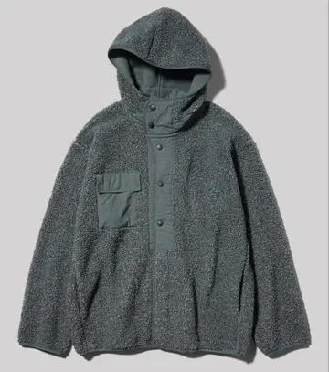 GU ENGINEERED GARMENTS 보아 플리스 스냅 후드티