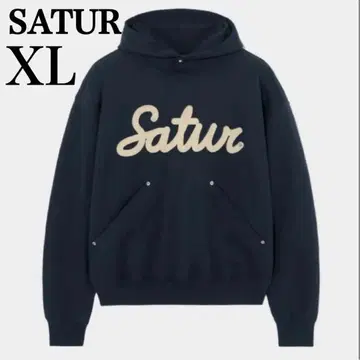한국 인기 SATUR APPLIQUE RIVET HOODIE 후드티 블랙