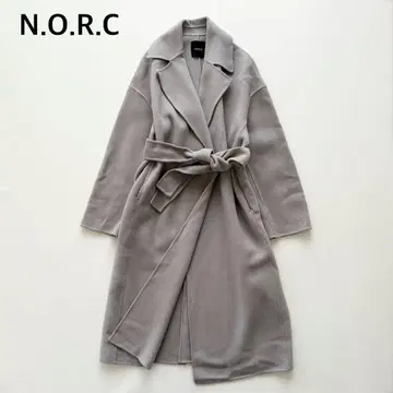 인기 NORC 노크 롱 리버 코트 더블 페이스 벨트 그레이지