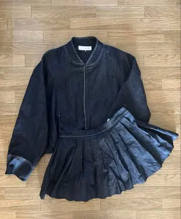 ZARA 다크 데님 자켓 스커트 세트 M 셋업