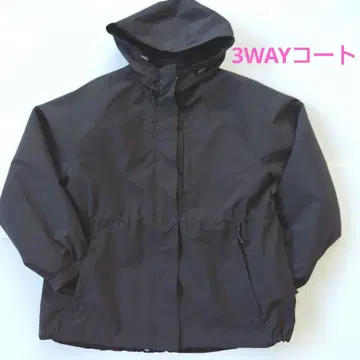 여성용 3WAY 하프 코트 M 사이즈 블랙 후드 부착