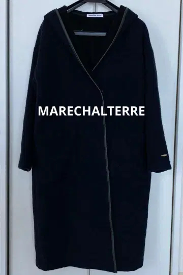 MARECHAL TERRE 후드 부착 네이비 울 가디건