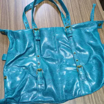 터콰이즈 합성 피혁 숄더백