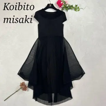 J926 새상품급 ML 코이비토미사키 무릎 기장 원피스 블랙 여성용