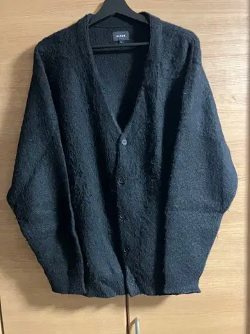 BEAMS 모헤어 가디건 블랙 울 빔즈 L 사이즈