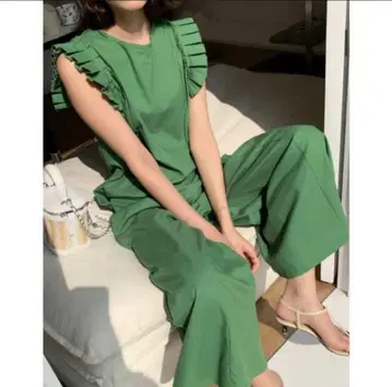 벌스데이 바쉬 S 린넨 숄더 프릴 올인원