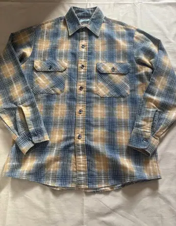 90s USA제 Fieldmaster 옴브레 울 셔츠