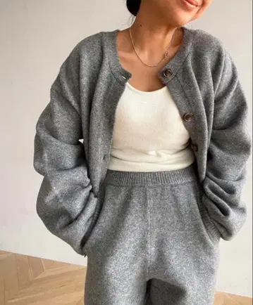 SeaRoomLynn 울 U넥 Multi 가디건 그레이