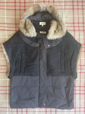 HOSS INTROPIA 후드 부착 다운 베스트 그레이