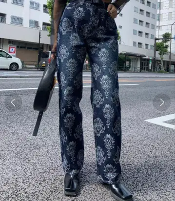 AMERI 자카드 데님 팬츠 여성용 새상품급 아메리빈티지