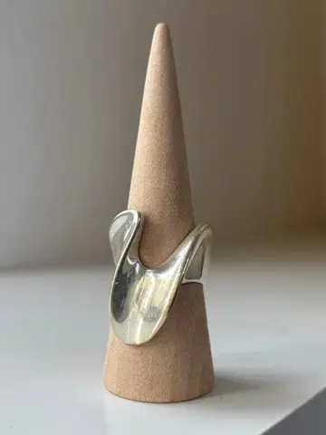 [used] 실버 925 반지 유선형 디자인