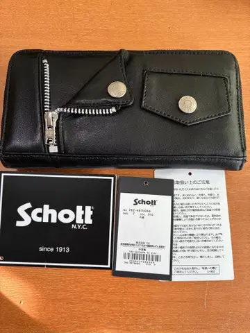 새상품급 schott 지갑 샷 가죽 지갑 Schott 블랙