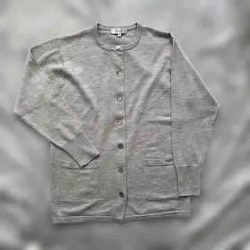 와코루 PREMURA 울 100% 가디건 M 사이즈 라이트 그레이