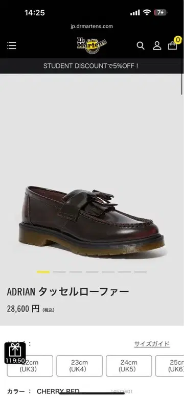 닥터마틴 ADRIAN 태슬 로퍼 28cm