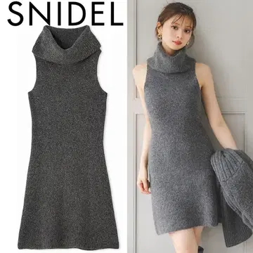 SNIDEL 스나이델 터틀넥 미니 니트 원피스