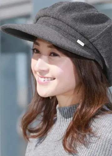 비셰리 완전 차광 그레이 울 혼방 헌팅 캡 일본제