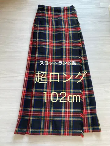 롱 스커트 퀼트 스커트 감싸는 스커트 스코틀랜드제 타탄 체크