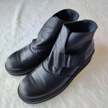 와이즈 Y s 블랙 가죽 부츠, 벨크로 숏부츠