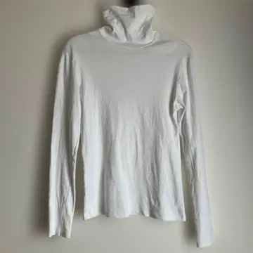 쁘띠바토 터틀넥 티셔츠 S 여성용 긴팔 무지 화이트
