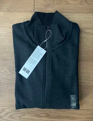 하프 지퍼 플리스 트레이닝복 블랙