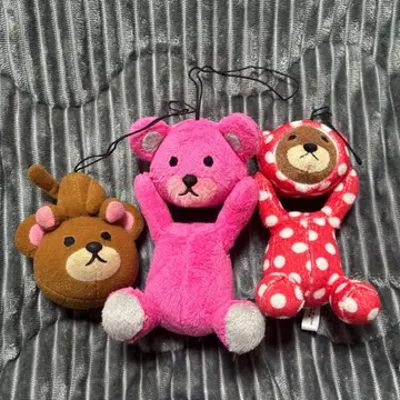 컨트롤 베어 핑크 빨간색 도트 브라운