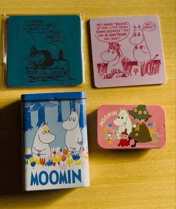 무민 코스터와 캔 세트 미사용