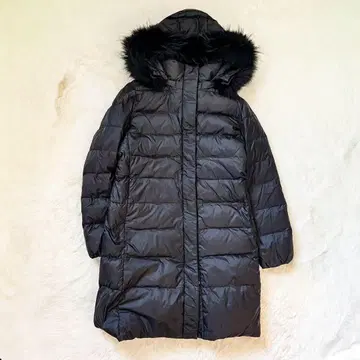 Maglie 마리에 다운 코트 퍼 블랙 롱 코트