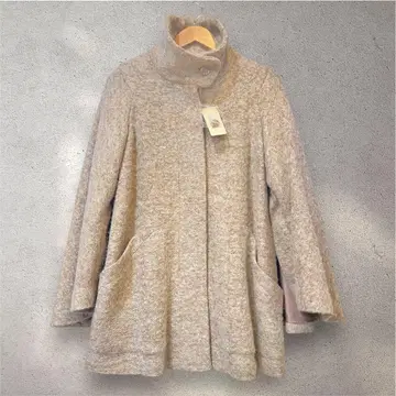 베이지 울 혼방 케이프 자켓