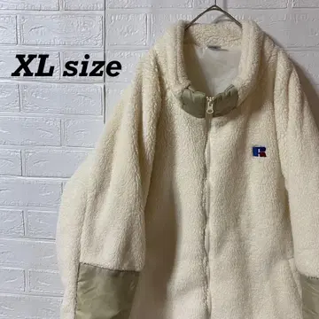 러셀 오버 사이즈 보아 플리스 자켓 아이보리 화이트